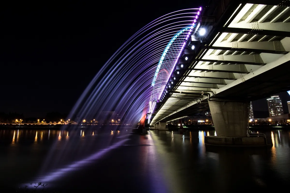 night view, river, daejeon expo bridge, reflection, bridge lighting, chapter impressions