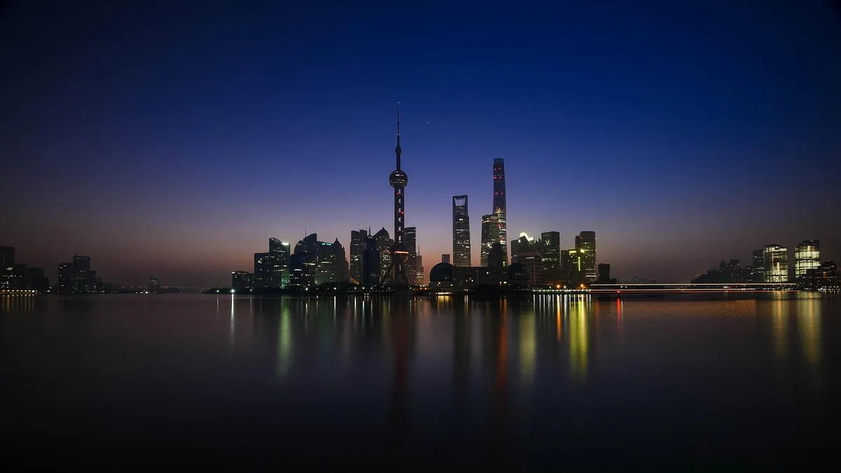 city, river, illuminated, buildings, skyscrapers, tower, city lights, reflection, water reflection, nature, night photography, skyline, cityscape, shanghai, nig