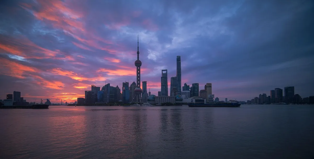sunset, building, urban, skyline, nature, shanghai, huangpu river, the bund